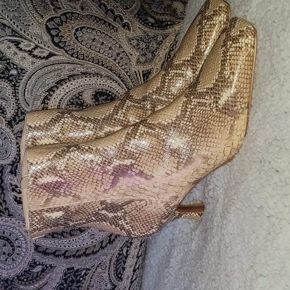 Faux Snakeskin Lizzo Ankle Booties